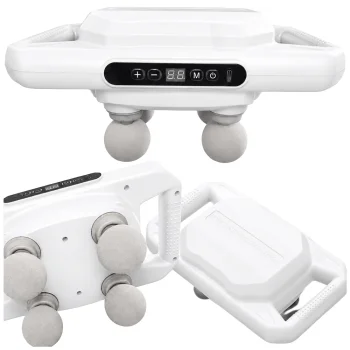Powerful Body Massager with 4 Heads, 20 Speeds & 6 Modes, USB-C, White