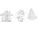 Wooden Christmas Tree Ornaments, Decorations, 20 Pcs, White