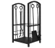 Kaminer PK011 Firewood Stand with Fireplace Accessories, Black