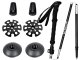 Folding Trekking and Nordic Walking Poles, Black