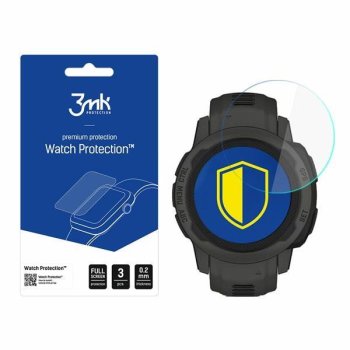 Garmin Instinct 2S 3MK Antimicrobial Hybrid Flexible Glass Tempered Watch Screen Protector, 3 pcs.