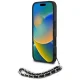 Karl Lagerfeld Saffiano Crystals w/Chain Case for iPhone 16, Black