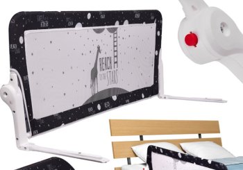 Fold Down Safety Bed Rail Guard 200 cm, Black