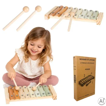 Wooden Educational 8-Tone Xylophone for Kids with Mallets Musical Instrument