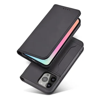 Magnet Card Case Wallet Flip Cover for iPhone 13 Pro Max, Black