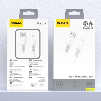 Dudao L25SL USB-A to Lightning Cable 30W 1m - White