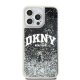 DKNY iPhone 15 Pro Max Case Liquid Glitters Arch Logo, Black