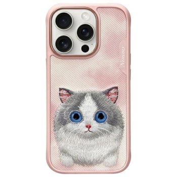 Nimmy Big Eyed Pet 2.0 Cat Case for iPhone 16 Pro, Pink