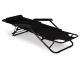 MultiGarden Foldable Garden Sun Lounger with Headrest, Black