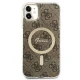Apple iPhone 11 6.1\'\' Guess 4G Print MagSafe Case Cover (GUBPN61H4EACSW) + Charger, Brown
