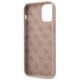 Guess iPhone 12 mini Case Silicone Script Gold Logo, Light Pink