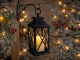Decorative LED Lantern with Battery Candle, 28 x 14 x 14 cm, Black