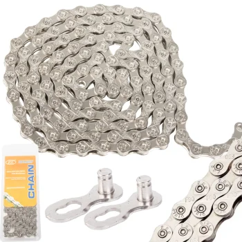 Bicycle Chain 116 Links, Size 1/2x3/32, for 6/7/8 Speeds, with 2 Connecting Links