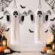 3D Foldable Paper Ghost Halloween Decoration, White