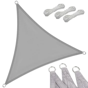 Waterproof Sun Shade Sail, 3x3x3m, Triangle, Grey