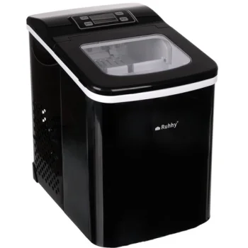 Ruhhy 00025565 Ice Maker 12kg/24h, Black Inox