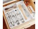 Pull-Out Cutlery Storage Tray for Drawers Organizer with 5 Compartments