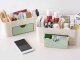 Makeup Organizer for Cosmetics and Jewelry with Drawer and Brush Holder, Green