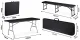 Plonos Folding Catering Table and 2 Benches Set 180cm Black