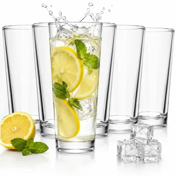 High Drinking Glasses Set 6 Pcs 370ml