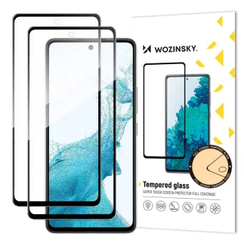 Wozinsky Full Glue Tempered Glass for Samsung Galaxy A37, 2 Pack, Black