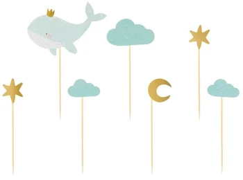 Cupcake and Muffin Decorations Wieloryb (Whale), 11-13.5 cm, 7 pcs
