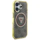 Guess IML Metal Glitter 4G Circle Triangle MagSafe Case for iPhone 16 - Brown
