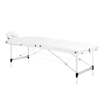 Portable Massage Table Balance Folding Aluminum 3 Section, white