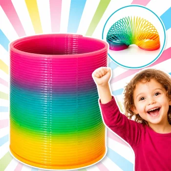 Rainbow Magic Spring Toy for Kids with Emojis, 6.5 cm