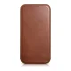 iCarer Oil Wax Genuine Leather Folio Case for iPhone 14 Plus with MagSafe, Brown (AKI14220707-BN)