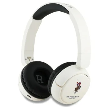 US Polo DH Color Logo Bluetooth on-ear headphones, white