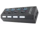 USB Hub 4x USB 3.0 with Switches, Black