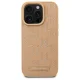 Karl Lagerfeld iPhone 16 Pro Case Leather Monogram Metal Logo MagSafe, Beige