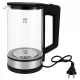 Electric Kettle, Glass, 1500W, 2L, LED Illumination, Black