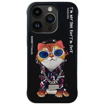 Nimmy Glasses Cool Cat Phone Case Cover iPhone 15 Pro Max - Black