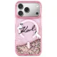 Karl Lagerfeld Liquid Glitter Karl Script Logo MagSafe Phone Case Cover iPhone 17 Pro - Pink
