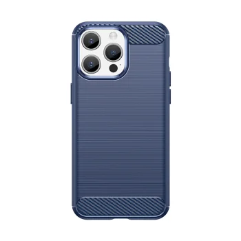 Carbon Case for iPhone 15 Pro Max with Carbon Pattern, Blue