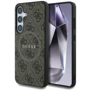 Guess Leather 4G MagSafe Case for Samsung Galaxy S25, Brown