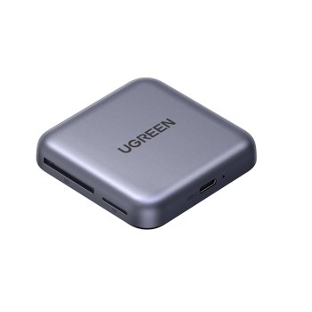 Ugreen 100W PD 3-in-1 Car Charger with Magnetic Card Reader - Gray