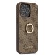 Guess iPhone 13 / 13 Pro vāciņš 4G Ring Stand, brūns