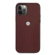 BMW iPhone 12 / 12 Pro Case Leather Curve Perforate, Red
