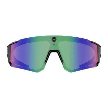Colmi V06 AI Sports Sunglasses with 2K Camera, Black with Blue Lenses