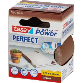Tesa Fabric Adhesive Tape extra Power Perfect, 2.75 m x 38 mm, Brown, 56343