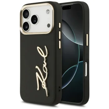 Karl Lagerfeld Karl Script Logo Case for iPhone 17 Pro, Black