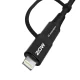 Wozinsky WNBAA 4-in-1 USB-C / USB-A / Lightning Cable, 60W, 1m, Black