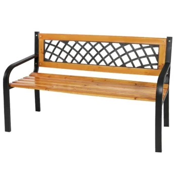 Wooden and Metal Garden Bench