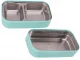 Two-Tier Lunch Box with Compartments and Cutlery, 1400ml, Blue