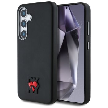 DKNY Leather Heart of NY Case for Samsung Galaxy S25, Black