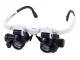 Watchmaker Headset Magnifier with LED Light 8x 23x, White-Black