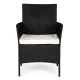Outdoor Garden Chair with Cushion MultiGarden Rattan Effect, Black